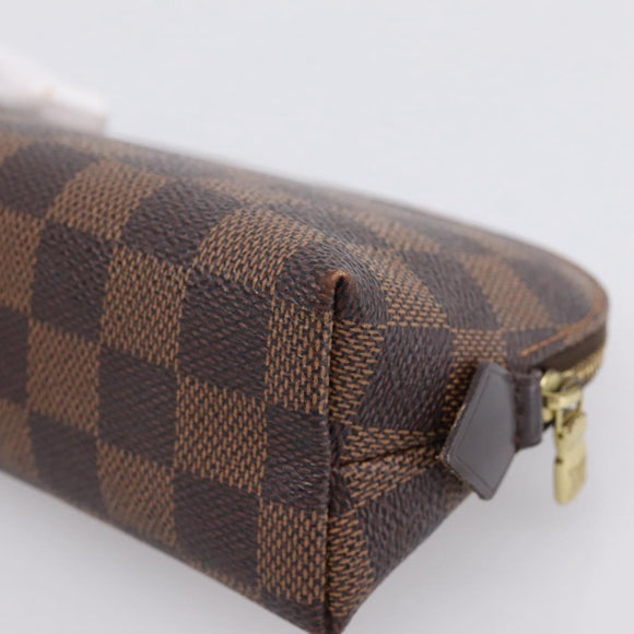 LOUIS VUITTON Damier Ebene Pochette Cosmetic PM Pouch N47516 LV Auth 199227