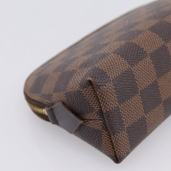 LOUIS VUITTON Damier Ebene Pochette Cosmetic PM Pouch N47516 LV Auth 199227