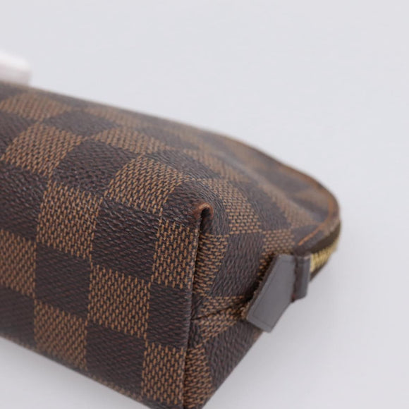 LOUIS VUITTON Damier Ebene Pochette Cosmetic PM Pouch N47516 LV Auth 199227
