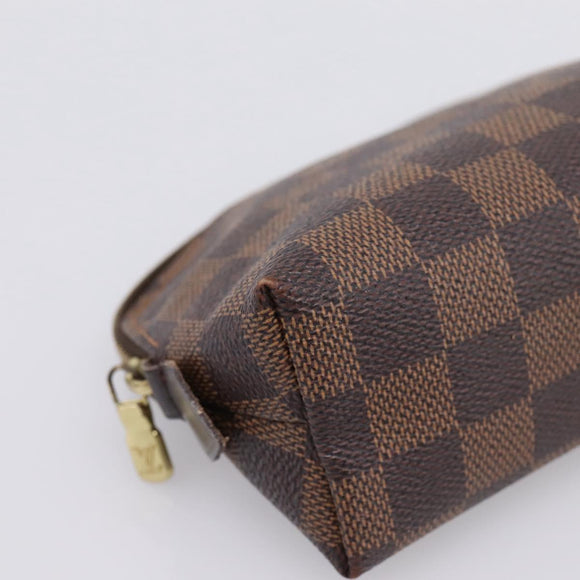LOUIS VUITTON Damier Ebene Pochette Cosmetic PM Pouch N47516 LV Auth 199227