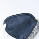 Christian Dior Trotter Canvas Saddle Pouch Navy Gold Auth 199228-15