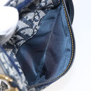 Christian Dior Trotter Canvas Saddle Pouch Navy Gold Auth 199228-20