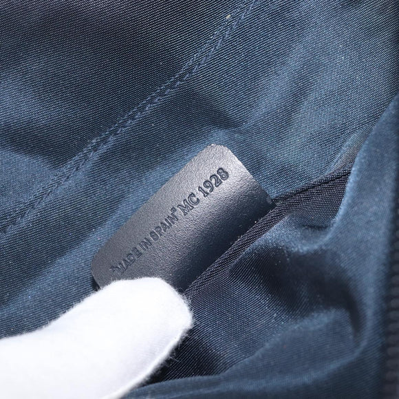 Christian Dior Trotter Canvas Saddle Pouch Navy Gold Auth 199228