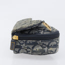 Christian Dior Trotter Canvas Saddle Pouch Navy Gold Auth 199228-5