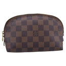 LOUIS VUITTON Damier Ebene Pochette Cosmetic PM Pouch N47516 LV Auth 199229-13