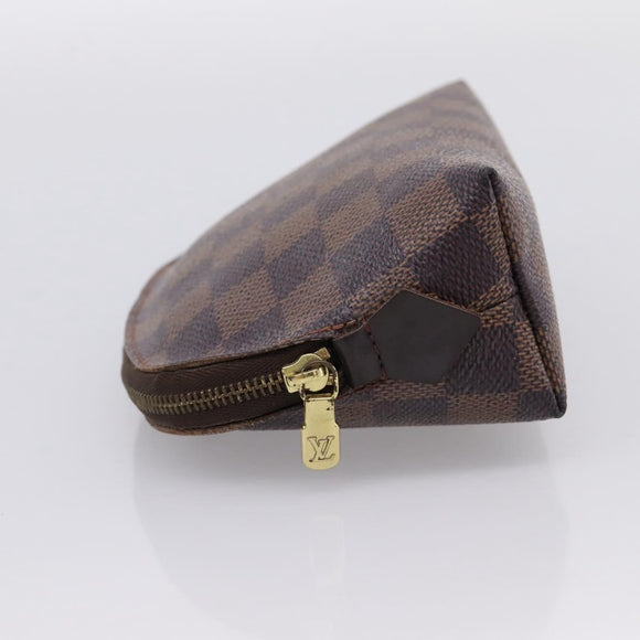 LOUIS VUITTON Damier Ebene Pochette Cosmetic PM Pouch N47516 LV Auth 199229