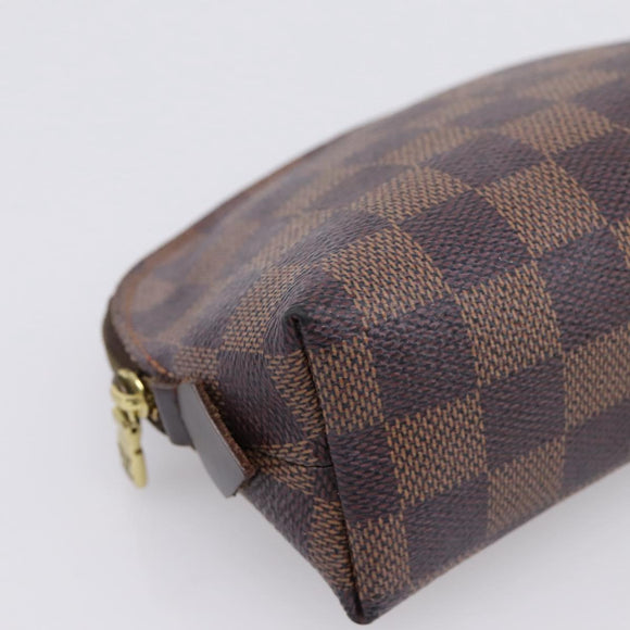 LOUIS VUITTON Damier Ebene Pochette Cosmetic PM Pouch N47516 LV Auth 199229