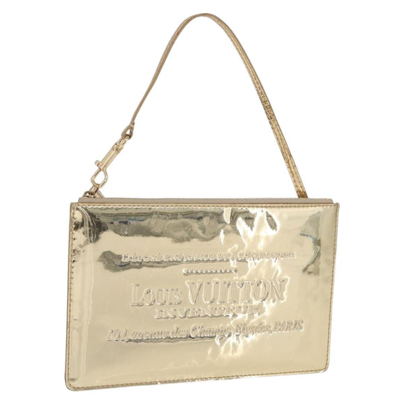 LOUIS VUITTON Monogram Miroir Pochette Plat Pouch Gold LV Auth 199233V