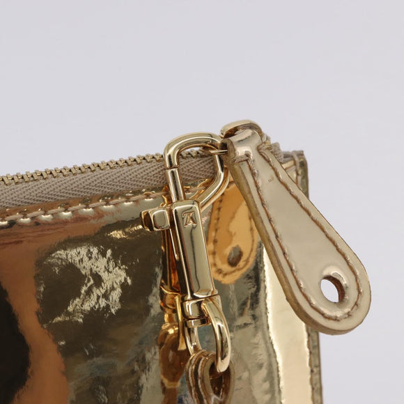 LOUIS VUITTON Monogram Miroir Pochette Plat Pouch Gold LV Auth 199233V