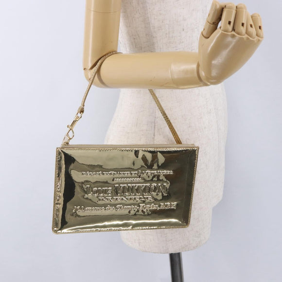 LOUIS VUITTON Monogram Miroir Pochette Plat Pouch Gold LV Auth 199233V