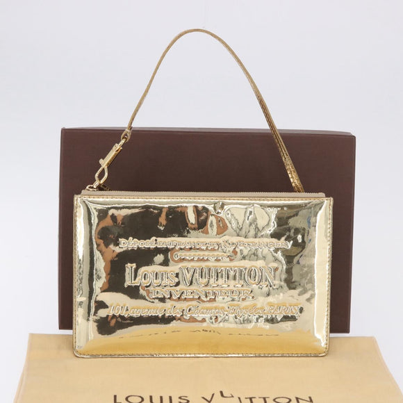 LOUIS VUITTON Monogram Miroir Pochette Plat Pouch Gold LV Auth 199233V