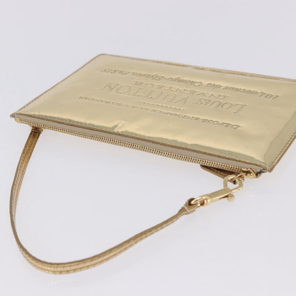 LOUIS VUITTON Monogram Miroir Pochette Plat Pouch Gold LV Auth 199233V