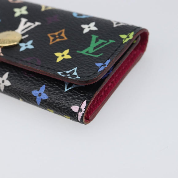 LOUIS VUITTON Monogram Multicolor Multicles 4 Key Case Black M93732 Auth 199235A