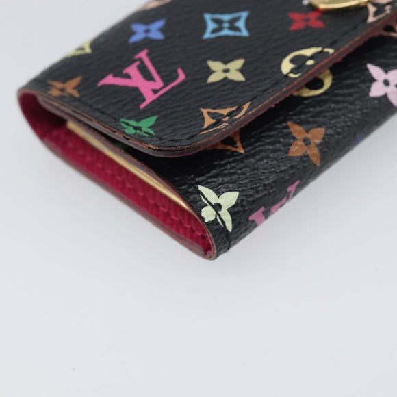LOUIS VUITTON Monogram Multicolor Multicles 4 Key Case Black M93732 Auth 199235A