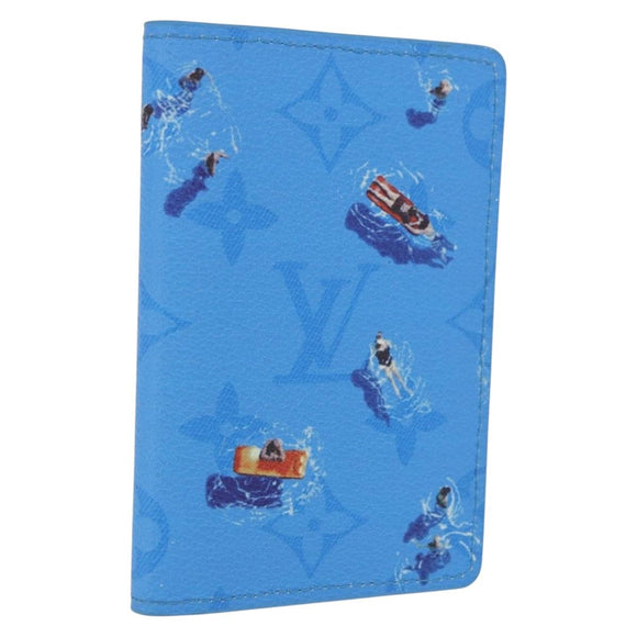 LOUIS VUITTON Monogram Organizer Dupoch Card Case Blue M14881 LV Auth 199237M