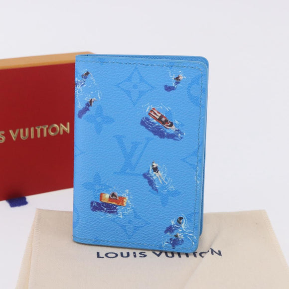 LOUIS VUITTON Monogram Organizer Dupoch Card Case Blue M14881 LV Auth 199237M