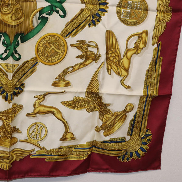 HERMES Carre 90 Scarf Silk Bordeaux Auth 199240
