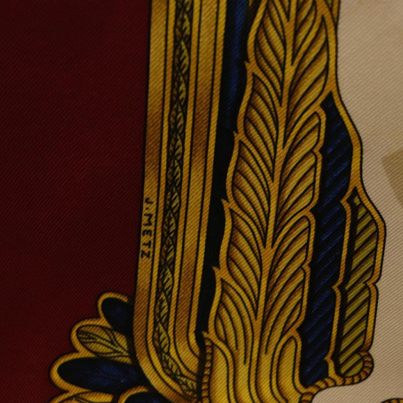 HERMES Carre 90 Scarf Silk Bordeaux Auth 199240