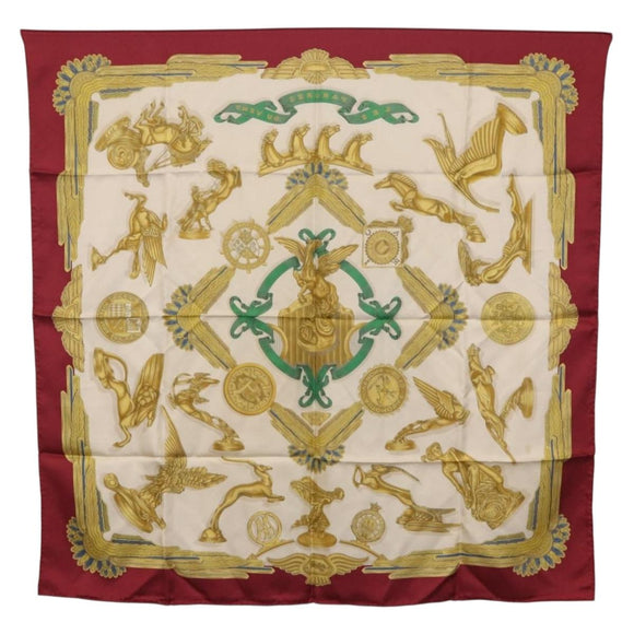 HERMES Carre 90 Scarf Silk Bordeaux Auth 199240