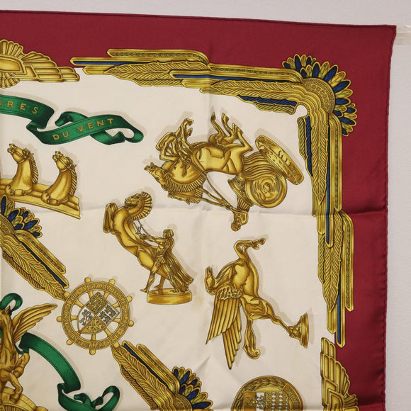 HERMES Carre 90 Scarf Silk Bordeaux Auth 199240