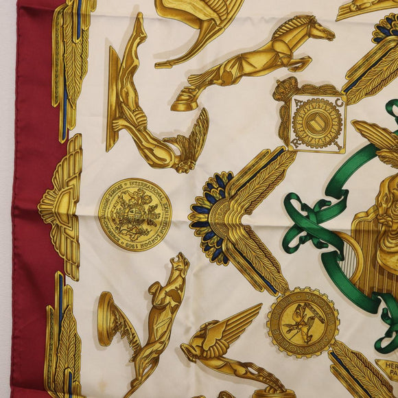 HERMES Carre 90 Scarf Silk Bordeaux Auth 199240