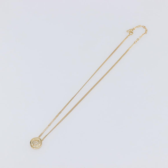 Christian Dior Necklace metal Gold Tone Auth 199276M