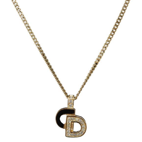 Christian Dior Necklace metal Gold Tone Auth 199288M