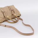 Miu Miu Hand Bag Leather 2way Beige Gold Tone Auth 199333A-10
