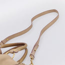 Miu Miu Hand Bag Leather 2way Beige Gold Tone Auth 199333A-15