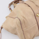 Miu Miu Hand Bag Leather 2way Beige Gold Tone Auth 199333A-16