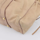 Miu Miu Hand Bag Leather 2way Beige Gold Tone Auth 199333A-17