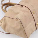 Miu Miu Hand Bag Leather 2way Beige Gold Tone Auth 199333A-18