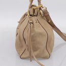 Miu Miu Hand Bag Leather 2way Beige Gold Tone Auth 199333A-3