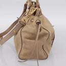 Miu Miu Hand Bag Leather 2way Beige Gold Tone Auth 199333A-4