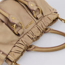Miu Miu Hand Bag Leather 2way Beige Gold Tone Auth 199333A-6