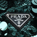 PRADA Shoulder Bag Sequin Green Silver Auth 199336SM-18