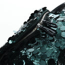 PRADA Shoulder Bag Sequin Green Silver Auth 199336SM-9