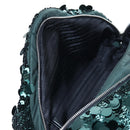 PRADA Shoulder Bag Sequin Green Silver Auth 199336SM-20