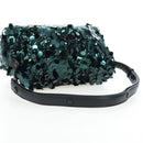PRADA Shoulder Bag Sequin Green Silver Auth 199336SM-7