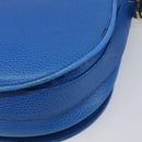 CARTIER Must Line Shoulder Bag Leather Blue Gold Tone Auth 199340-15