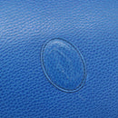 CARTIER Must Line Shoulder Bag Leather Blue Gold Tone Auth 199340-17