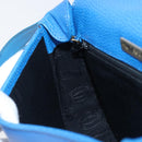 CARTIER Must Line Shoulder Bag Leather Blue Gold Tone Auth 199340-20