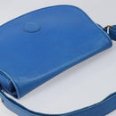 CARTIER Must Line Shoulder Bag Leather Blue Gold Tone Auth 199340-6
