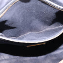 Miu Miu Vittello Shine Hand Bag Leather 2way Black Gold Tone Auth 199341V-23