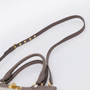 Miu Miu Matelasse Hand Bag Leather 2way Gray Gold Tone Auth 199342A-14