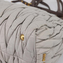 Miu Miu Matelasse Hand Bag Leather 2way Gray Gold Tone Auth 199342A-16