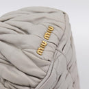 Miu Miu Matelasse Hand Bag Leather 2way Gray Gold Tone Auth 199342A-18