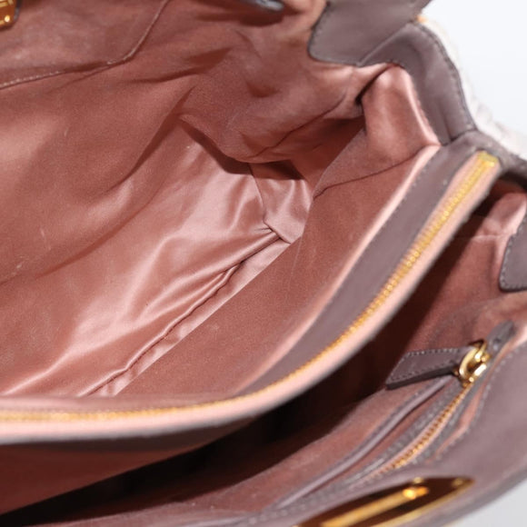 Miu Miu Matelasse Hand Bag Leather 2way Gray Gold Tone Auth 199342A
