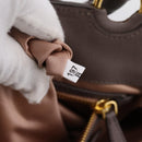 Miu Miu Matelasse Hand Bag Leather 2way Gray Gold Tone Auth 199342A-12