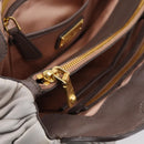 Miu Miu Matelasse Hand Bag Leather 2way Gray Gold Tone Auth 199342A-25